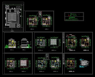 小康别墅建筑施工图，别墅CAD图纸下载