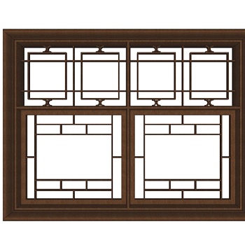 精品中式窗户su模型集下载