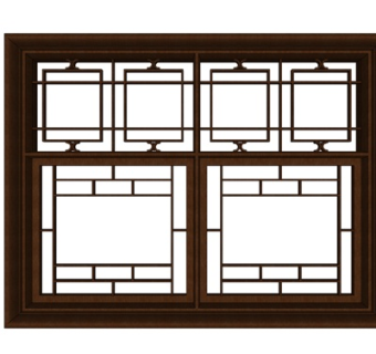 精品中式窗户su模型集下载