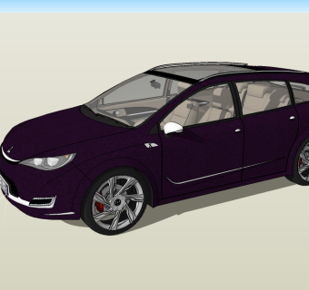 现代汽车草图大师模型，汽车sketchup模型