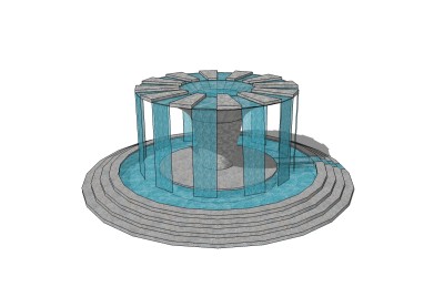 现代景观水景草图大师模型，景观水景sketchup模型下载