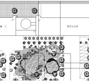 办公庭院景观设计CAD平面图