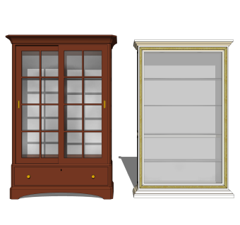 现代酒柜sketchup模型，酒柜草图大师模型下载