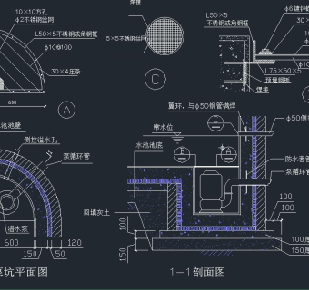 别墅庭院绿化设计施工图,cad建筑图纸免费下载