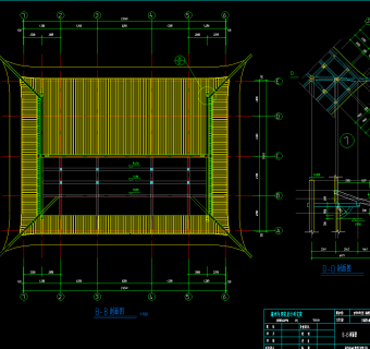 金华三姑殿大雄宝殿建筑施工图，宝殿CAD建筑图纸下载
