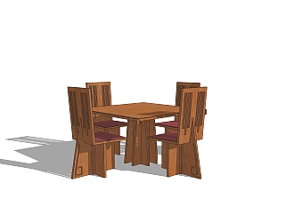 现代实木餐桌椅<em>免费</em>su<em>模型</em>，实木餐桌椅<em>sketchup模型</em>...