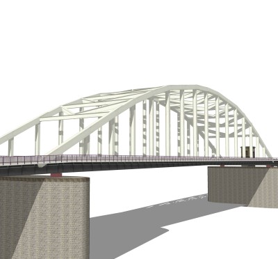 铁拉大桥草图大师模型下载，sketchup大桥su模型分享