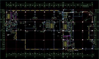 办公楼建筑设计图纸，办公楼CAD建筑工程图纸下载