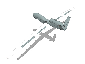 无人机RQ-4草图大师模型，无人机sketchup模型下载