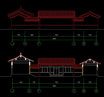 四合院施工图CAD图纸下载