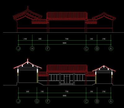 四合院施工图CAD图纸下载