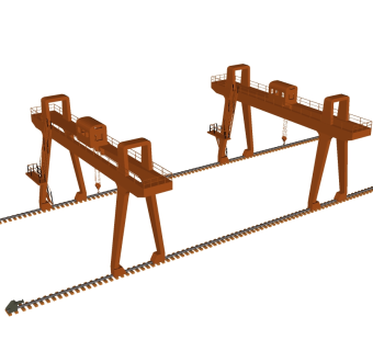 现代龙门吊车草图大师模型，吊车sketchup模型下载