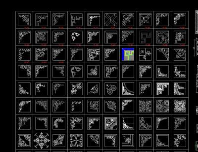 腰线角花水刀拼花CAD图库880款CAD图纸