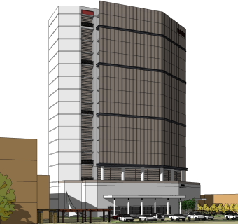 现代高层办公楼草图大师模型，高层办公楼sketchup模型免费下载