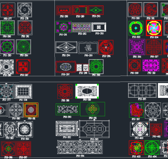 原创全套整理拼花CAD图集，拼花CAD建筑图纸下载