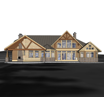 欧式独栋别墅草图大师模型，sketchup别墅su模型下载