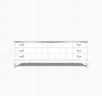 欧式电视柜草图大师模型，电视柜SKP模型下载