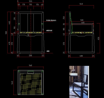 新中式家具椅子图库施工图CAD图纸