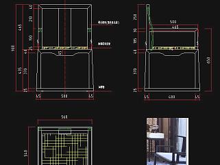 新中式家具椅子图库施工图CAD图纸