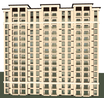 欧式住宅楼su模型下载，住宅楼草图大师模型