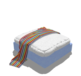 布艺坐垫摆件草图大师模型,现代装饰品su模型下载