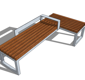 公园长椅草图大师模型下载，户外椅SU模型下载