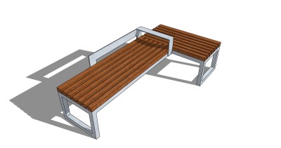 公园长椅草图大师模型下载，户外椅SU模型下载