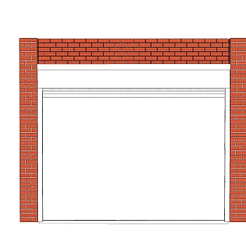 现代白色卷闸门su模型，卷闸门草图大师模型下载