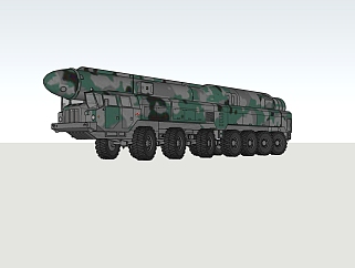 现代导弹发射车草图大师模型，<em>导弹车</em>sketchup模型