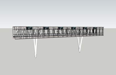 现代人行天桥草图大师模型，人行天桥sketchup模型下载