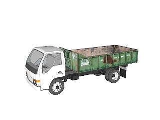 现代垃圾车草图大师模型，垃圾车skp文件下载