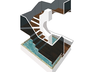 <em>现代楼梯</em>免费su模型，楼梯skp模型下载