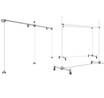 可移动落地挂衣架草图大师模型,服装店衣架su模型下载