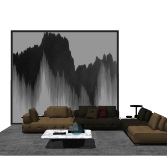 现代沙发su模型，沙发草图大师模型下载