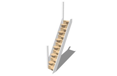 现代实木单跑楼梯草图大师模型，实木单跑楼梯sketchup模型免费下载