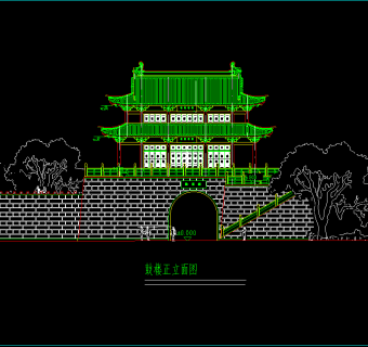 鼓楼建筑cad施工图，鼓楼建筑cad图纸下载