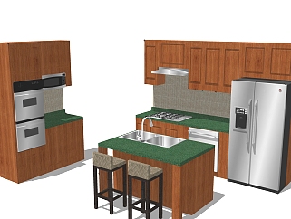 现代<em>厨房柜</em>免费su模型，<em>厨房柜</em>skp模型下载