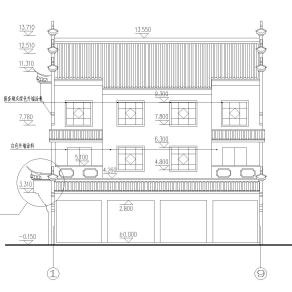 农村徽派马头墙住宅楼CAD施工图