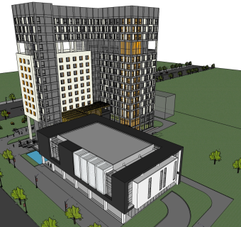 酒店草图大师模型下载、酒店su模型下载