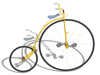自行车，sketchup模型，skp模型下载