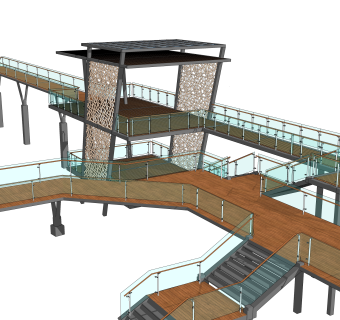 现代栈道SU模型，栈道SKB文件下载