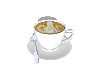 现代咖啡草图大师模型，食品sketchup模型下载