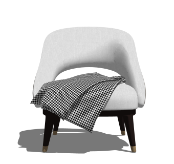 创意轻奢单人沙发椅草图大师模型，沙发SU模型下载