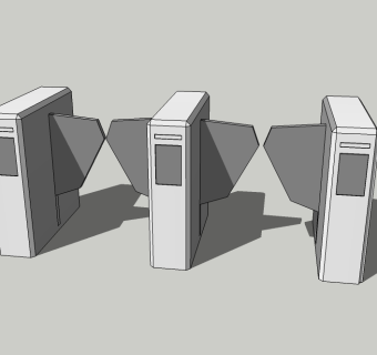 现代人行道闸su模型下载、人行道闸草图大师模型下载