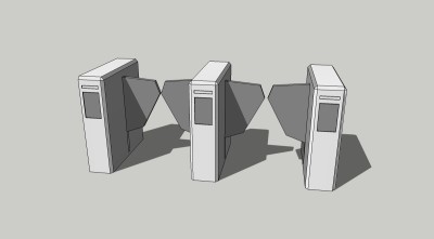现代人行道闸su模型下载、人行道闸草图大师模型下载