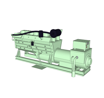 现代燃气发电机草图大师模型，燃气发电机sketchup模型下载