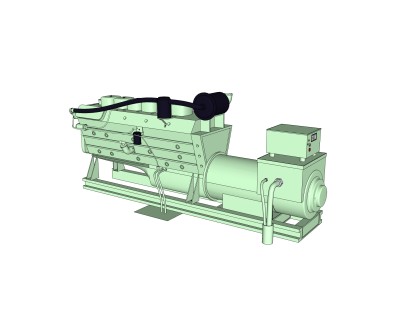 现代燃气发电机草图大师模型，燃气发电机sketchup模型下载