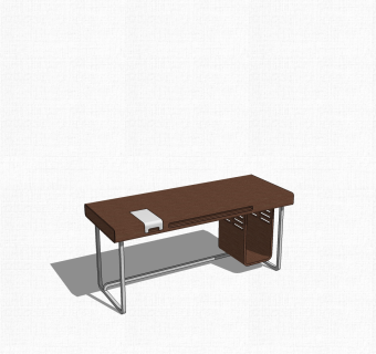 现代实木班台桌草图大师模型，班台桌sketchup模型下载