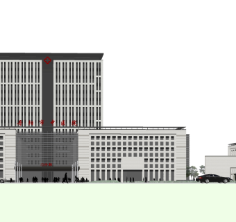 现代市中医院草图大师模型，医院sketchup模型下载
