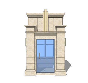 欧式岗亭SU模型，岗亭SKB文件下载